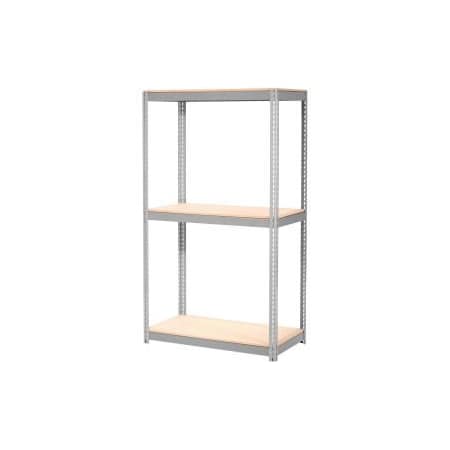 Global Equipment Expandable Starter Rack 60x24x84 3 Level Wood Deck 1000 lb. Cap Per Deck GRY 716374
